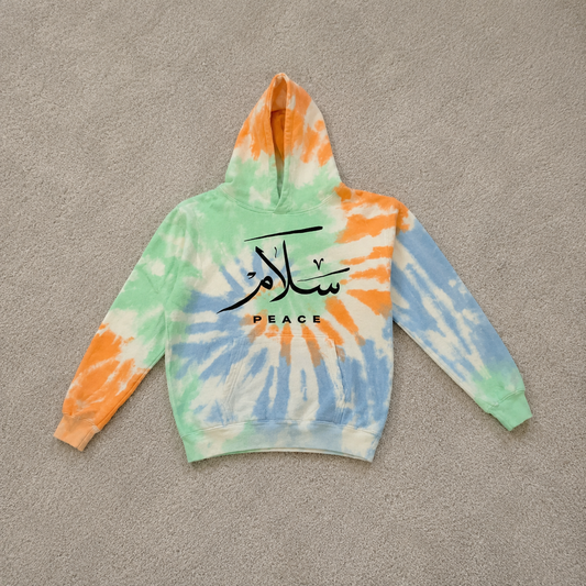 Green Orange and Blue Tie Dye